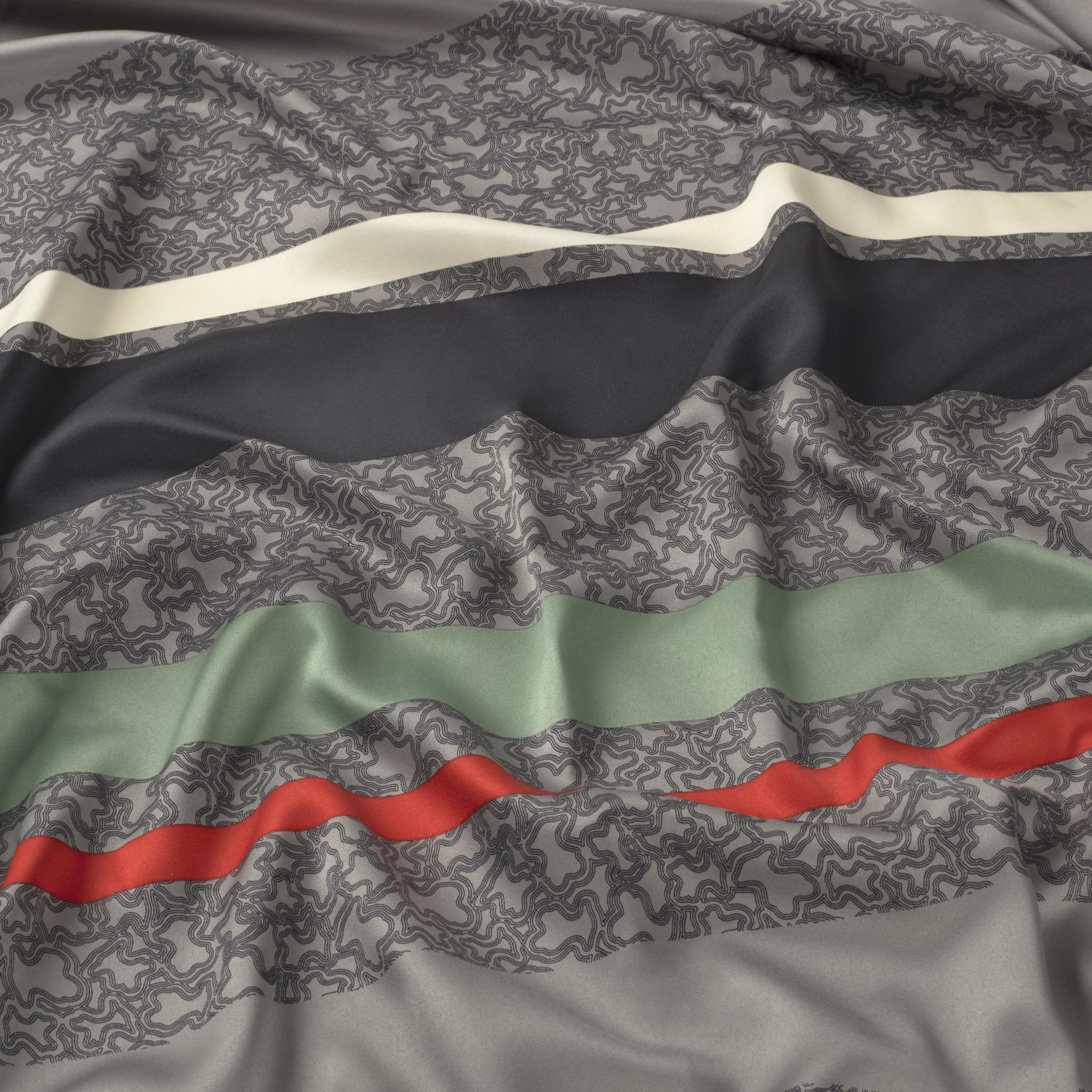 Gray square Scarf Kaos Mini Lines