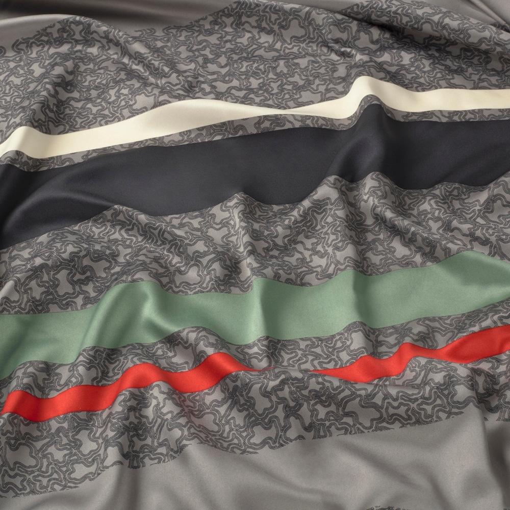 Pa&ntilde;uelo cuadrado gris Kaos Mini Lines