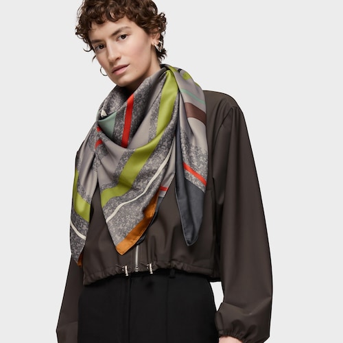 Gray square Scarf Kaos Mini Lines