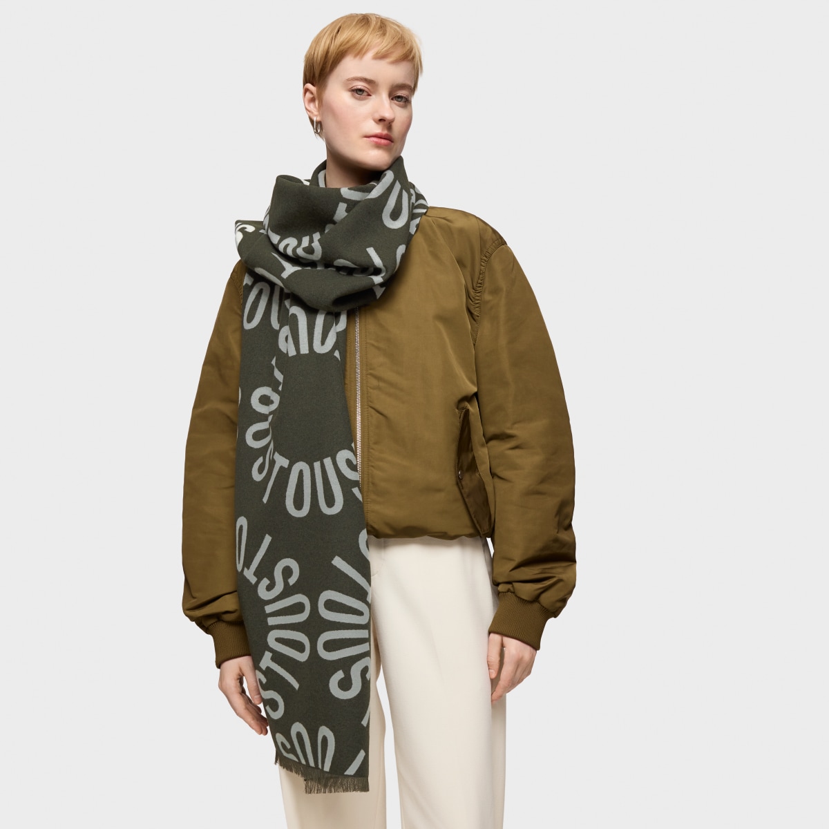 Khaki Foulard TOUS Round Logo