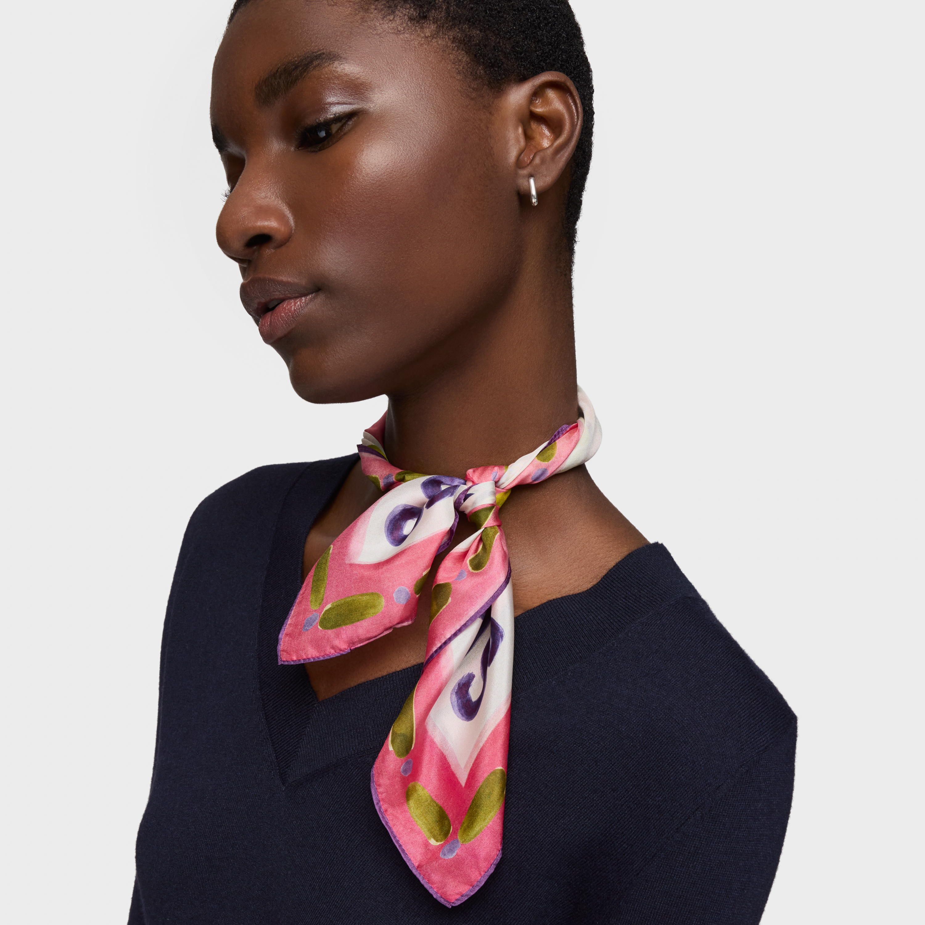 Small pink square Scarf TOUS Summer Daisies