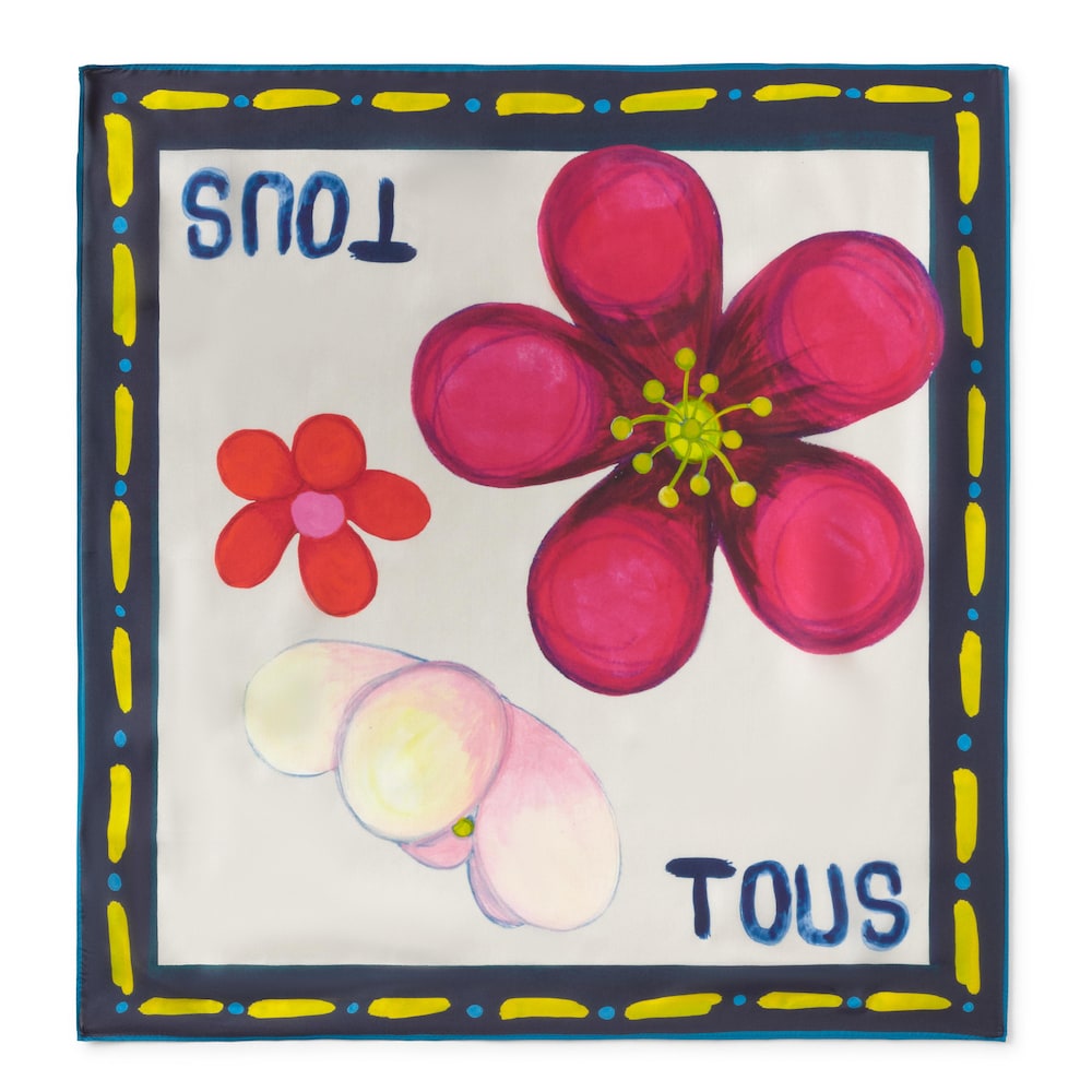 Foulard quadrato piccolo blu navy TOUS Summer Daisies