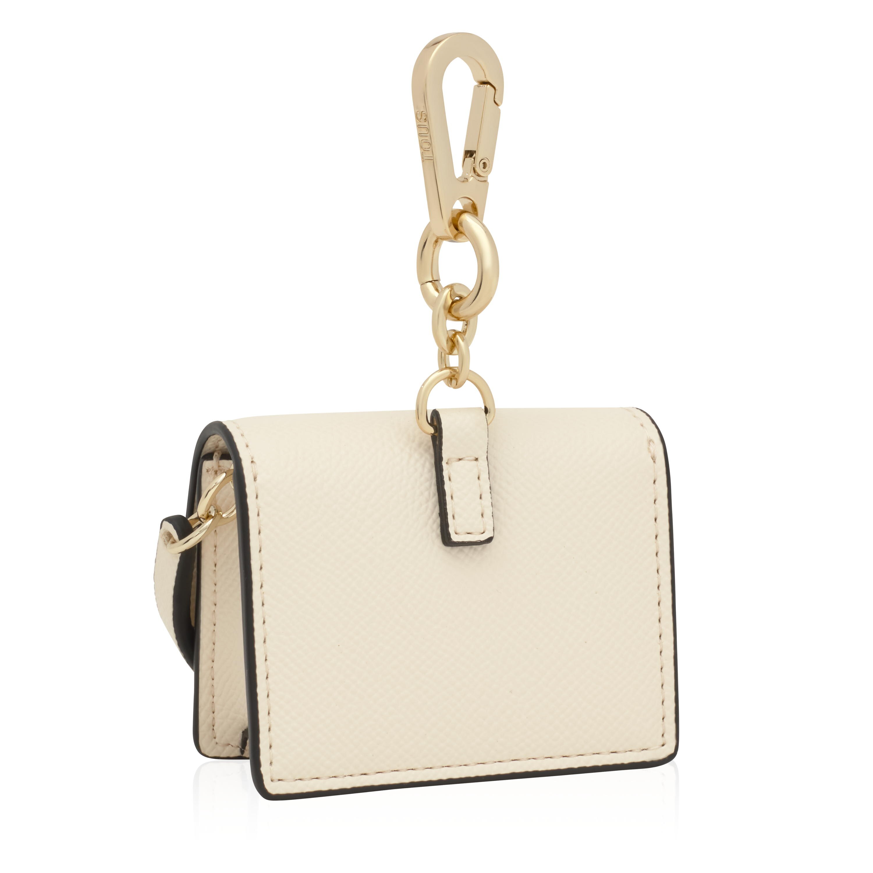 Beige mini crossbody Key ring Audree
