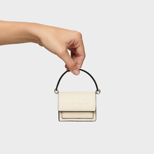 Beige mini crossbody Key ring Audree
