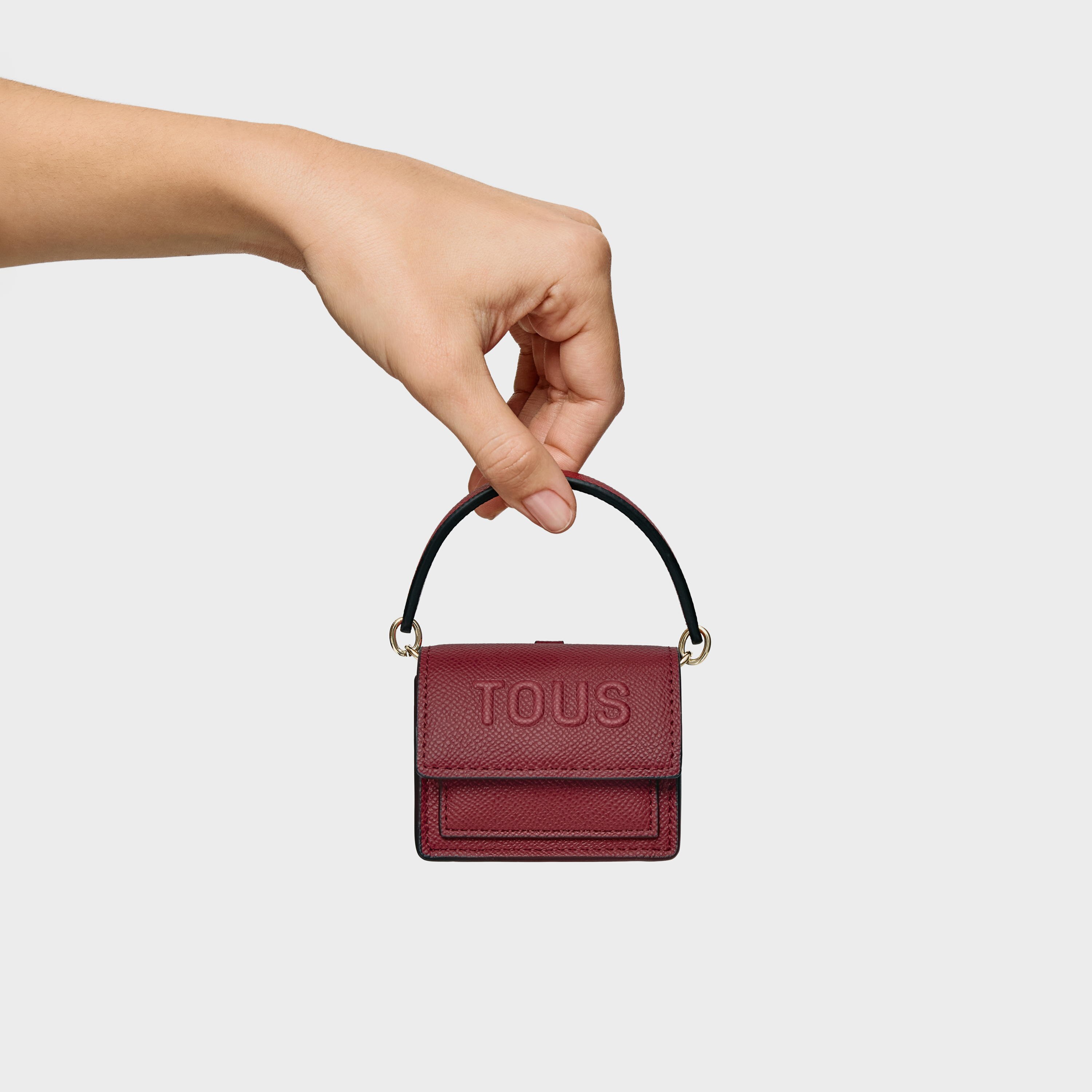 Burgundy mini crossbody Key ring Audree