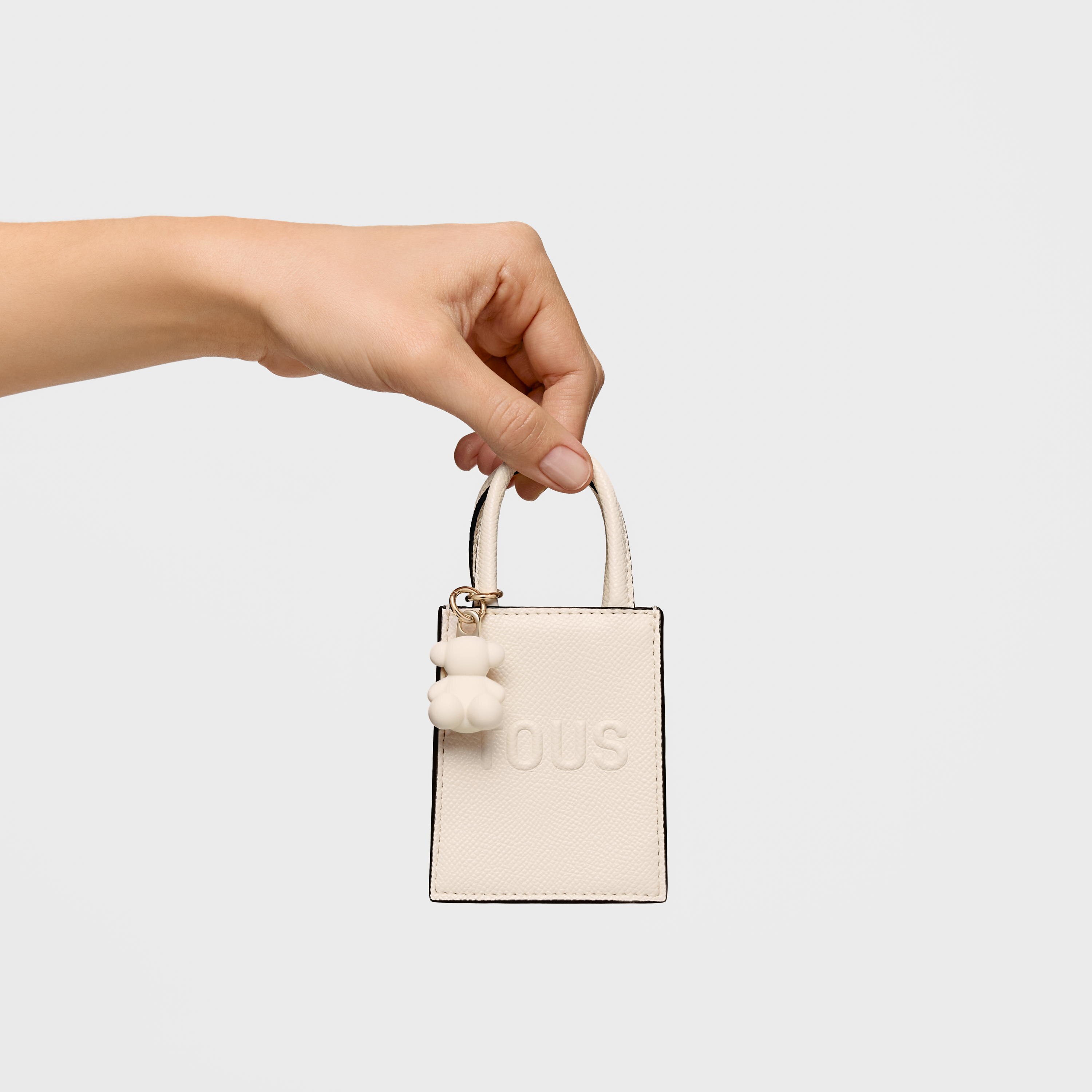 Beige pop minibag Key ring