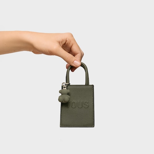 Llavero mini bolso pop caqui