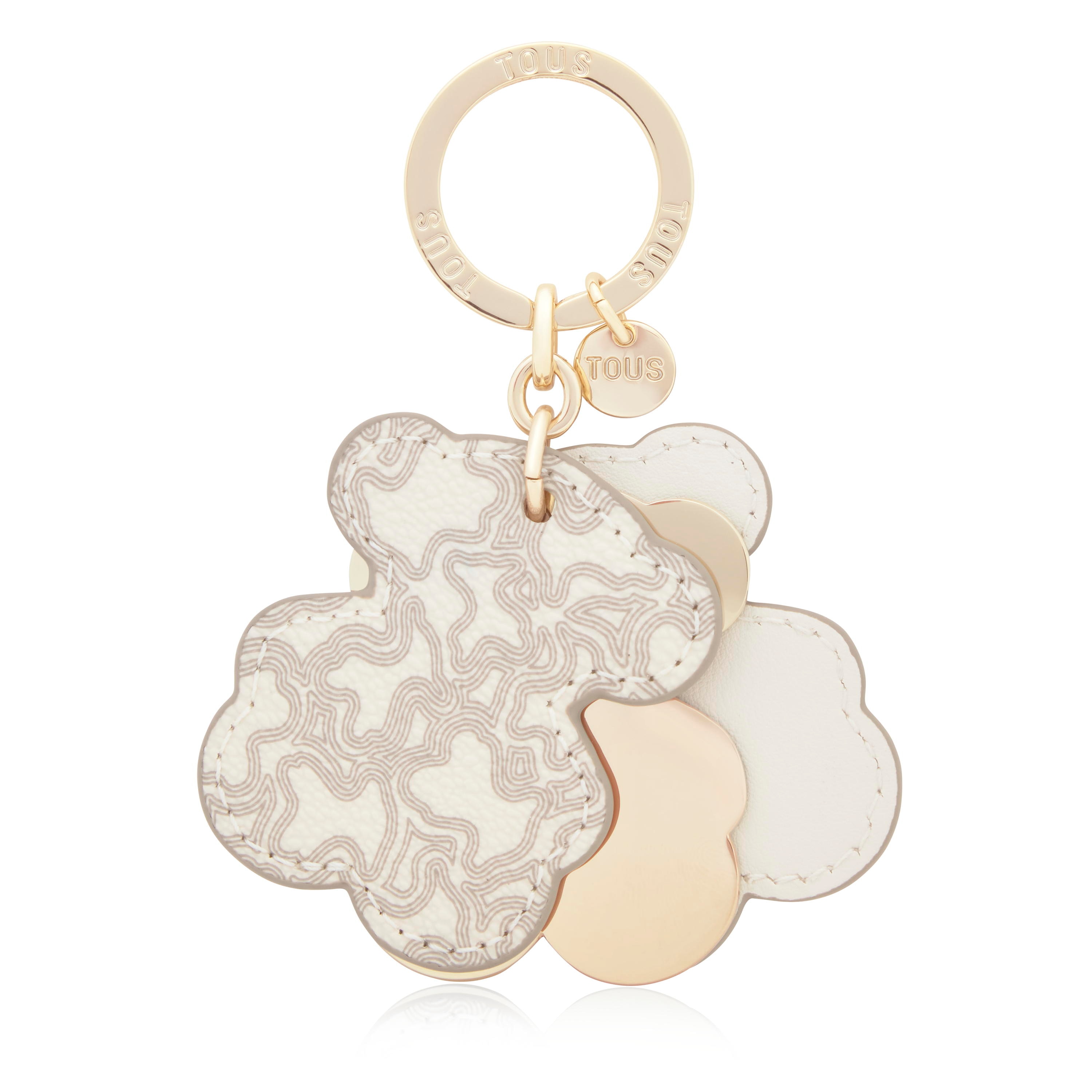 Beige Key ring Triple Bear