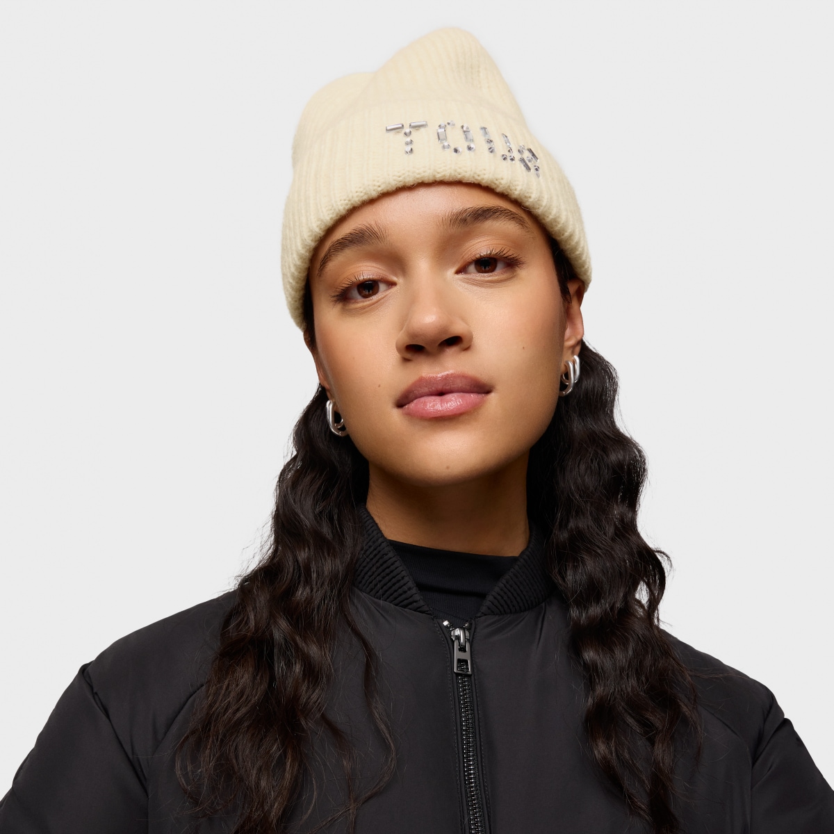 Gorro beanie beige TOUS Crystal