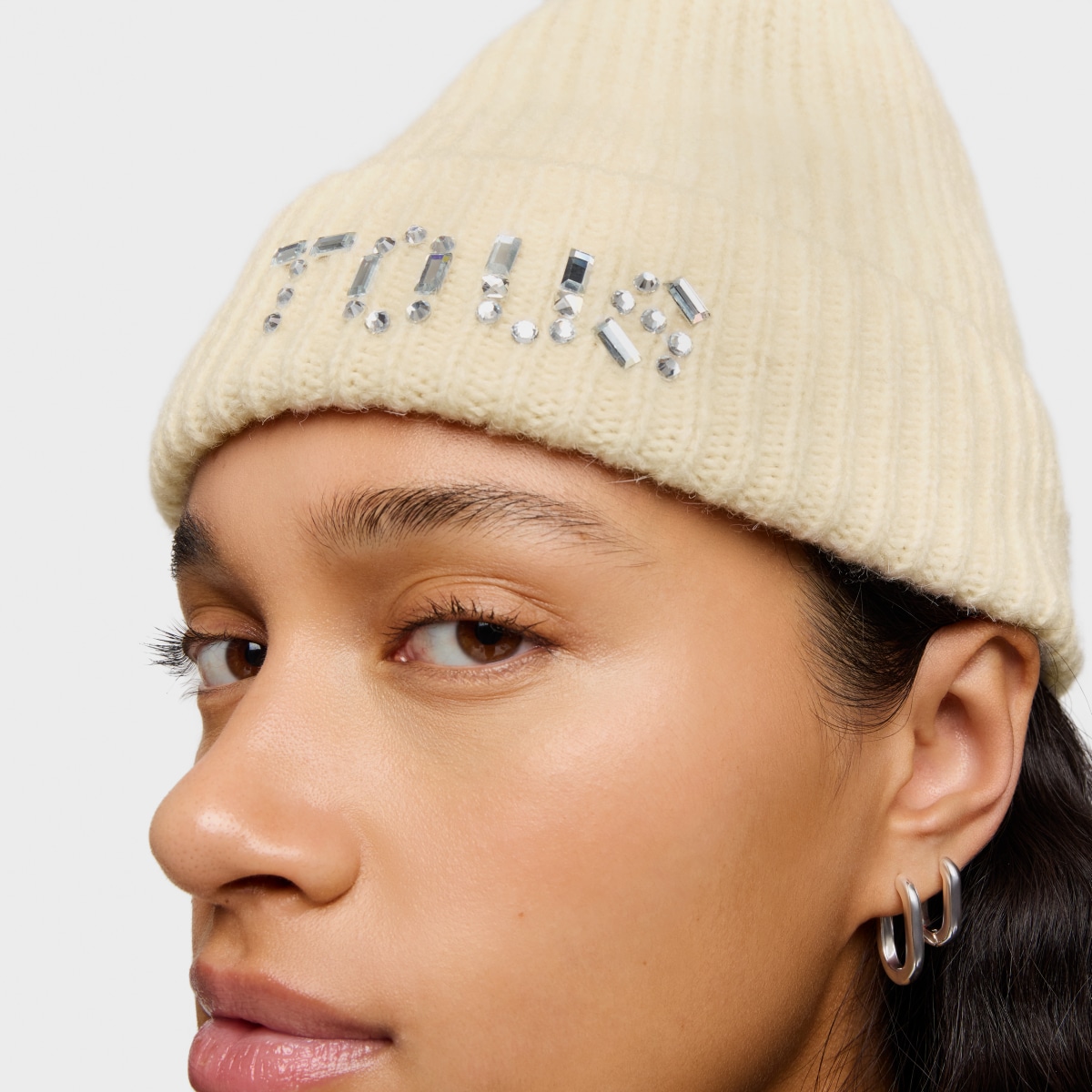 Gorro beanie beige TOUS Crystal