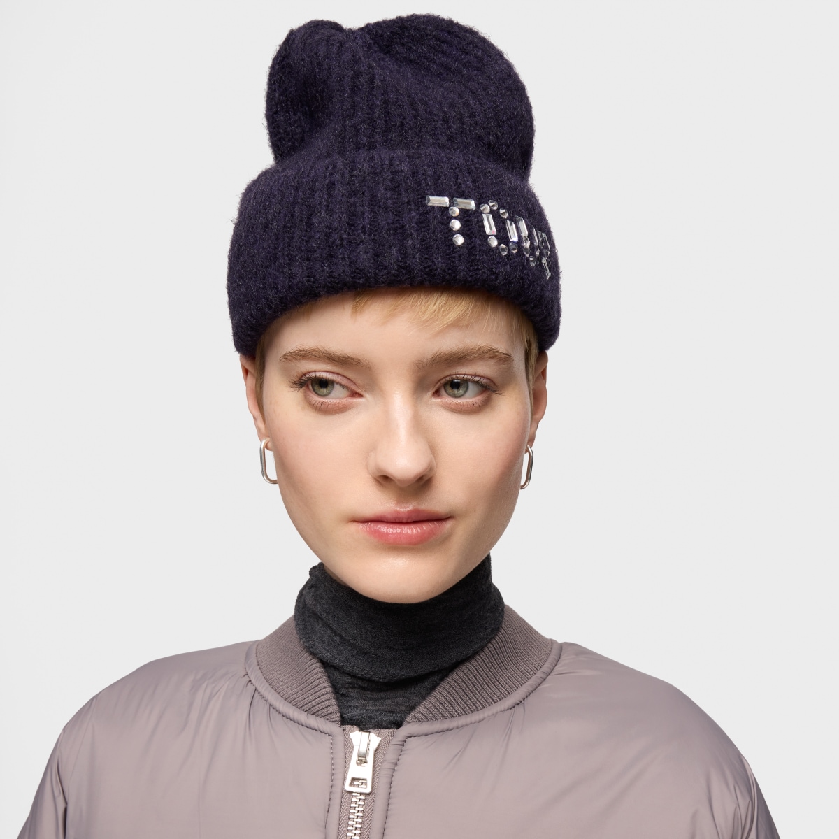 Gorro beanie azul marino TOUS Crystal