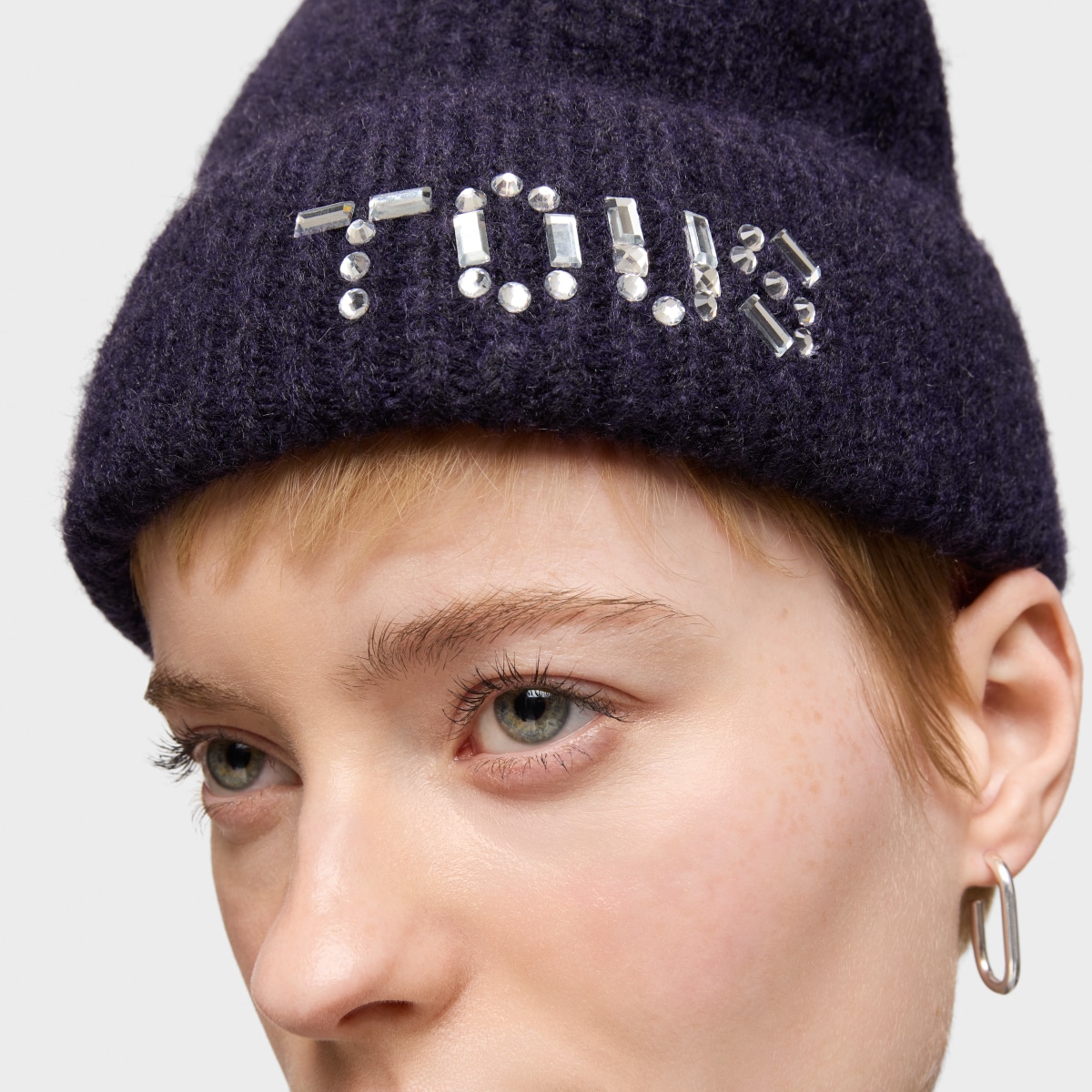 Gorro beanie azul marino TOUS Crystal