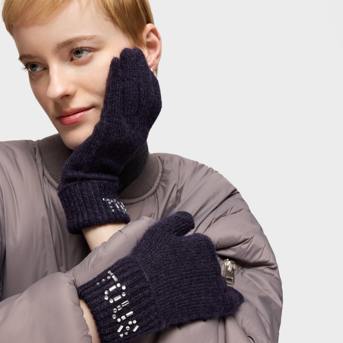 Guantes azul marino TOUS Crystal