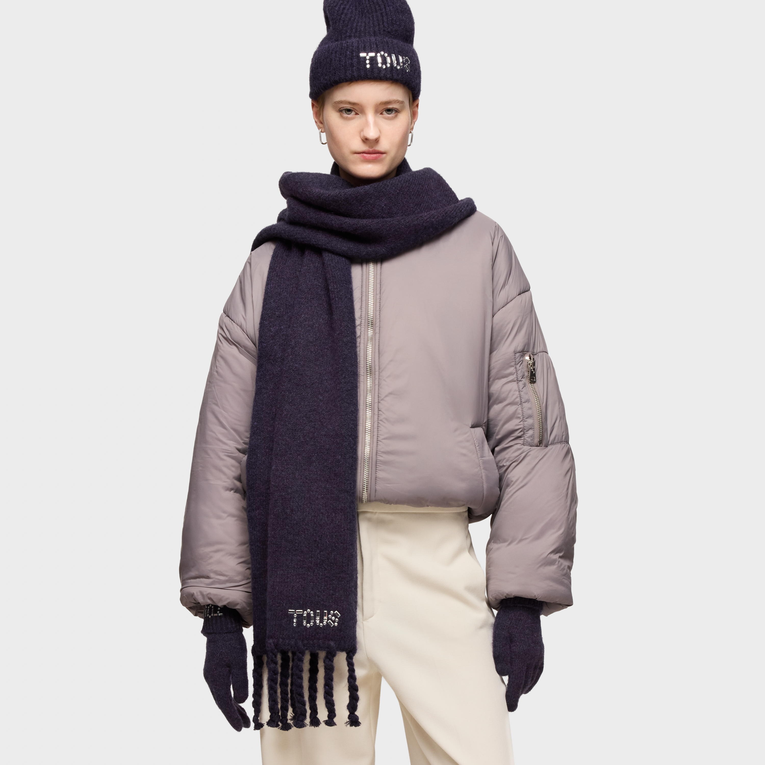 Navy blue gloves TOUS Crystal