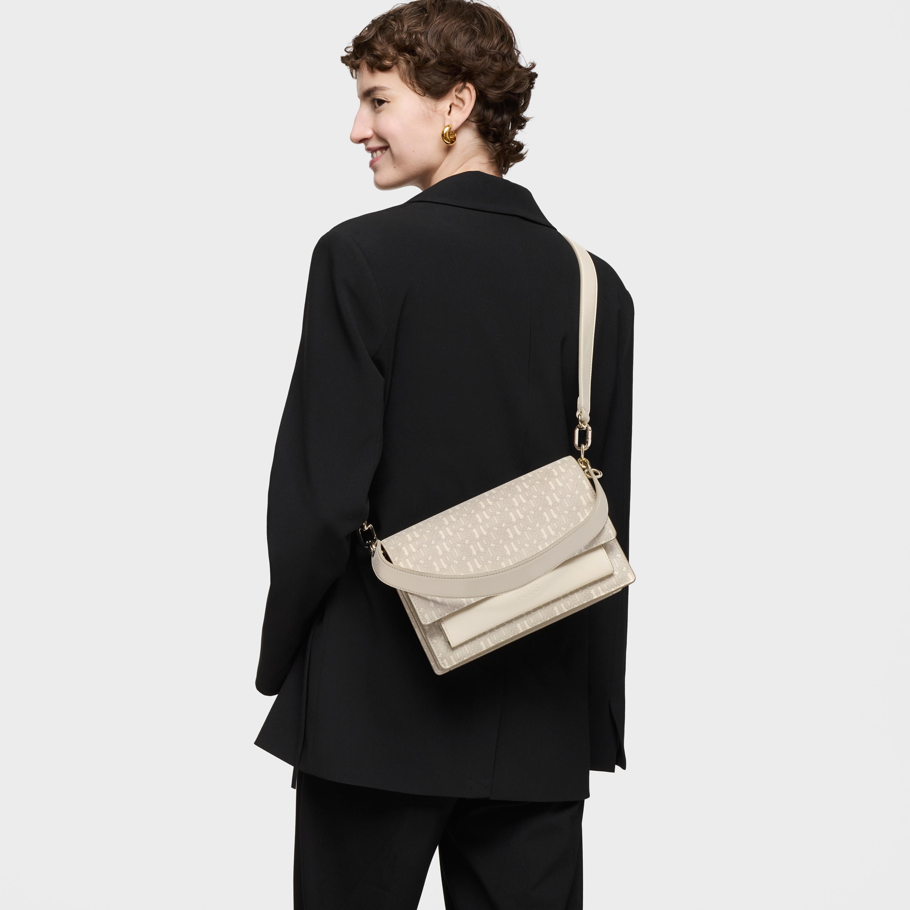 Medium beige Crossbody bag Audree TOUS Buckles Silhouette