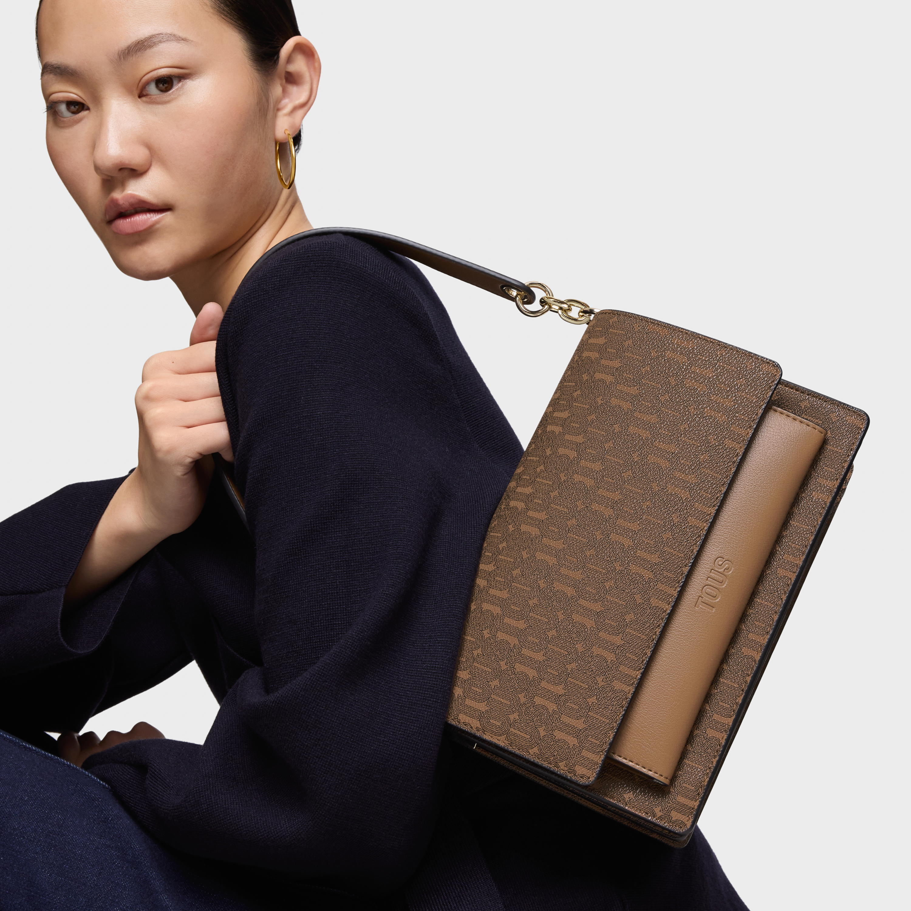 Medium earth-colored Crossbody bag Audree TOUS Buckles Silhouette