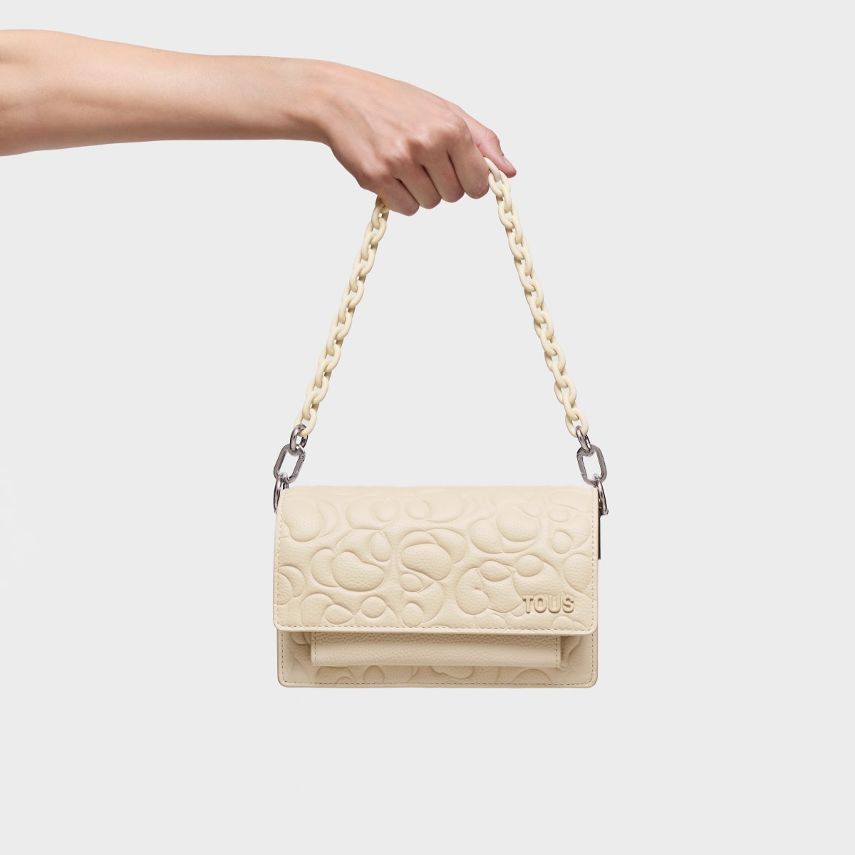 Small beige leather Crossbody bag Audree TOUS Greta