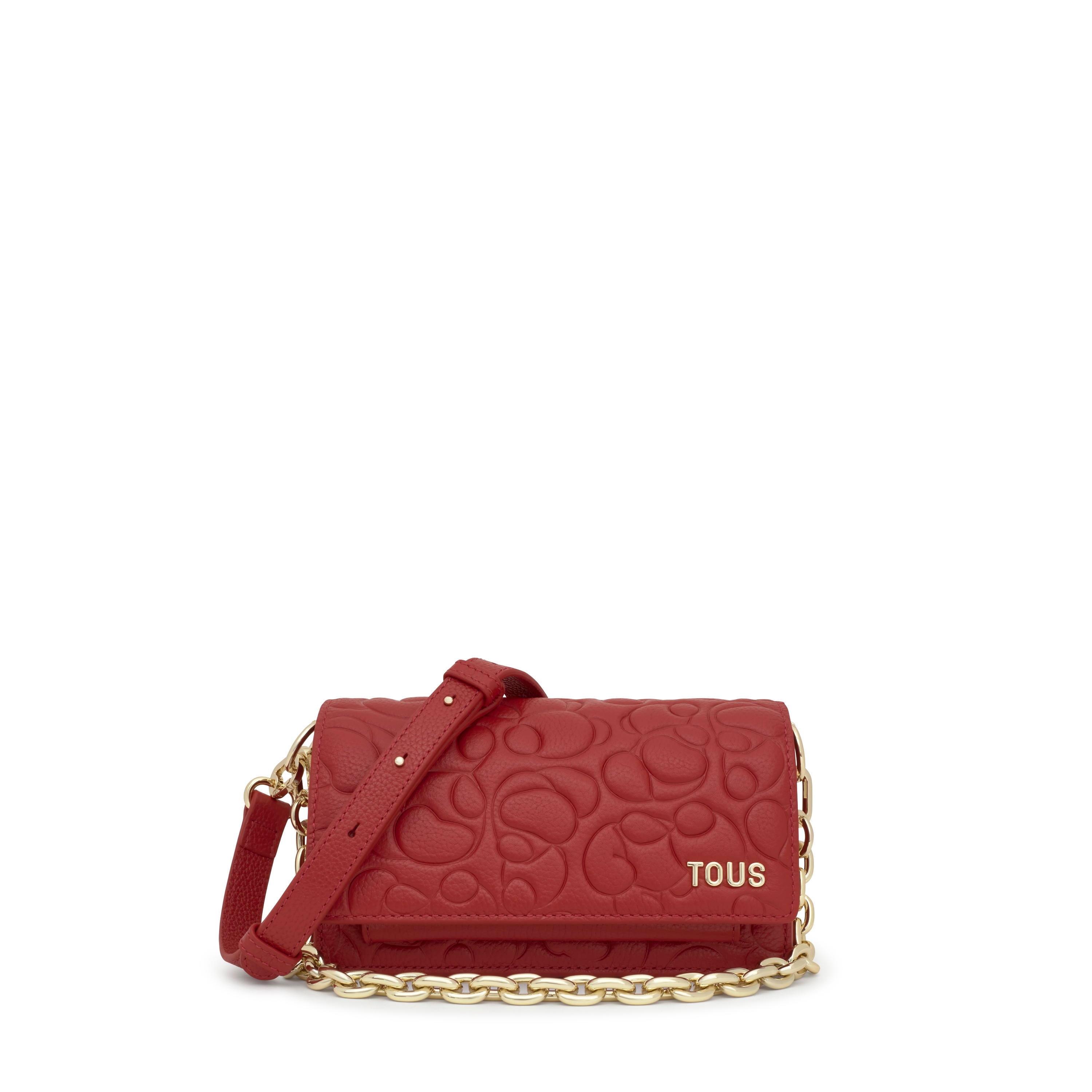 Small red leather Crossbody bag Audree TOUS Greta