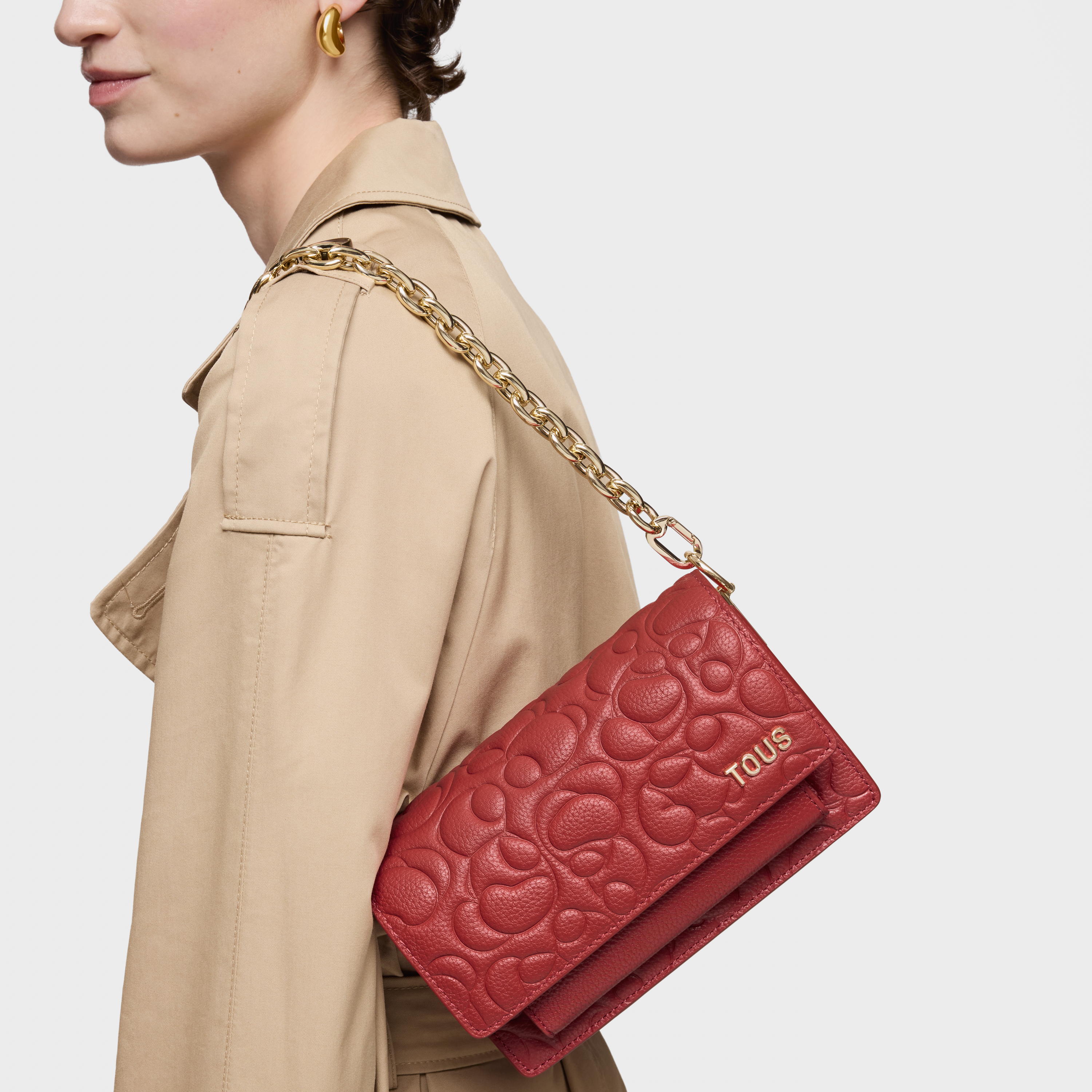 Small red leather Crossbody bag Audree TOUS Greta