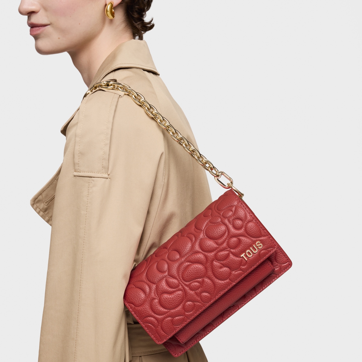 Small red leather Crossbody bag Audree TOUS Greta