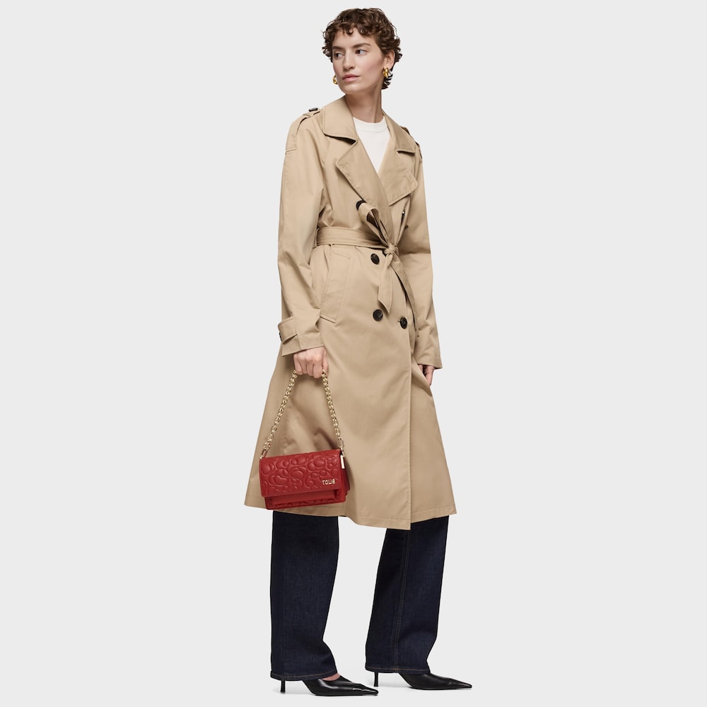 Mała czerwona sk&oacute;rzana torebka przez ramię TOUS Greta Audree