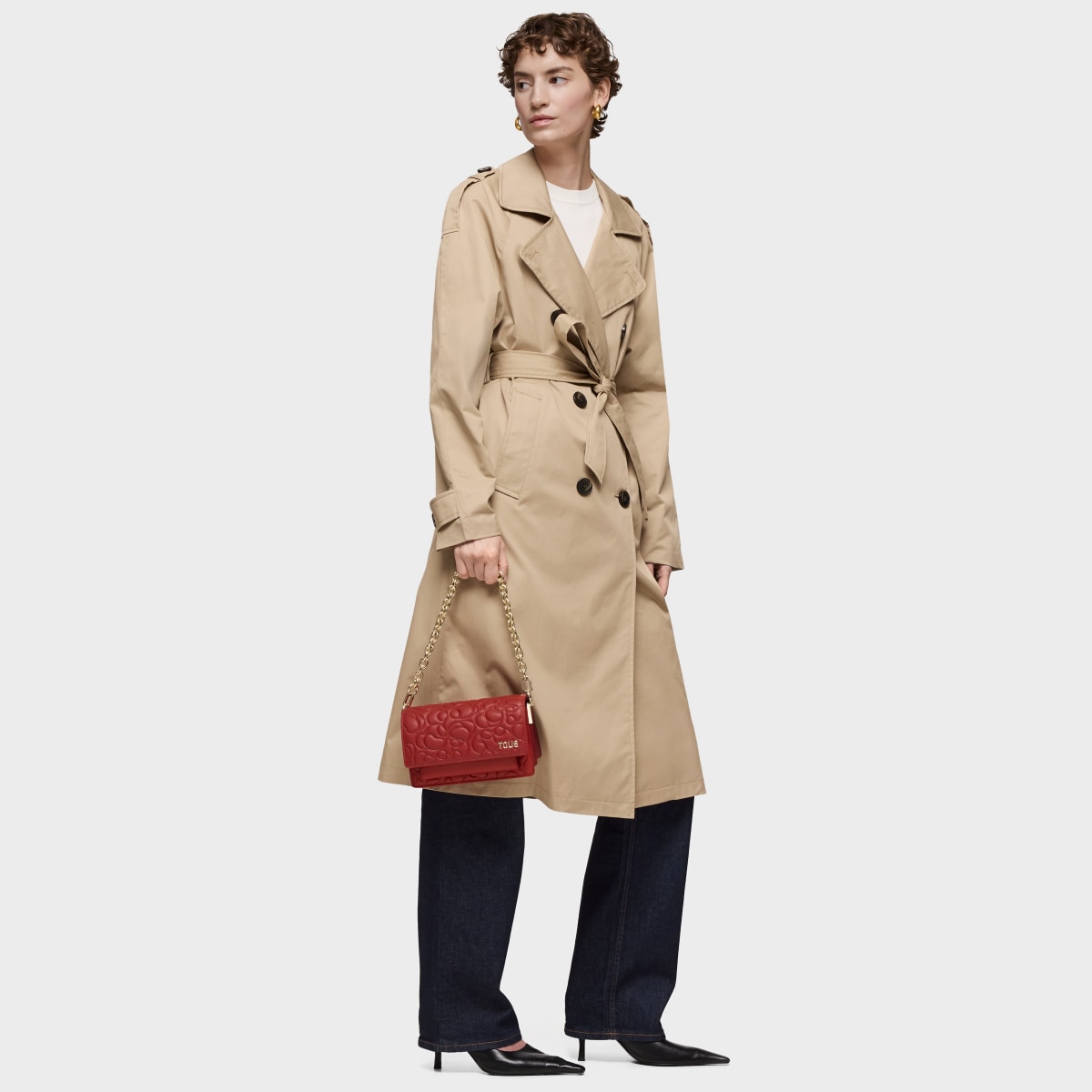 Small red leather Crossbody bag Audree TOUS Greta