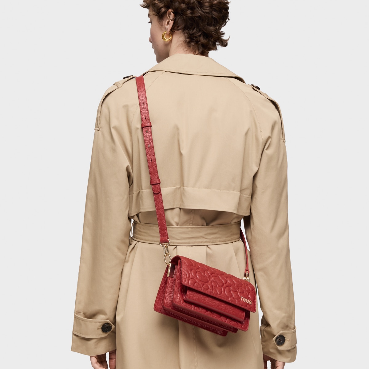 Small red leather Crossbody bag Audree TOUS Greta