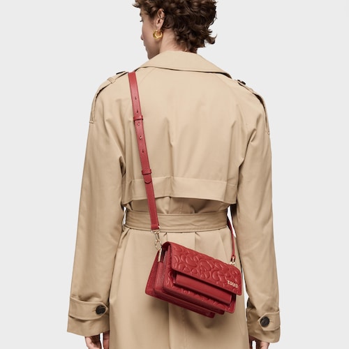 Small red leather Crossbody bag Audree TOUS Greta