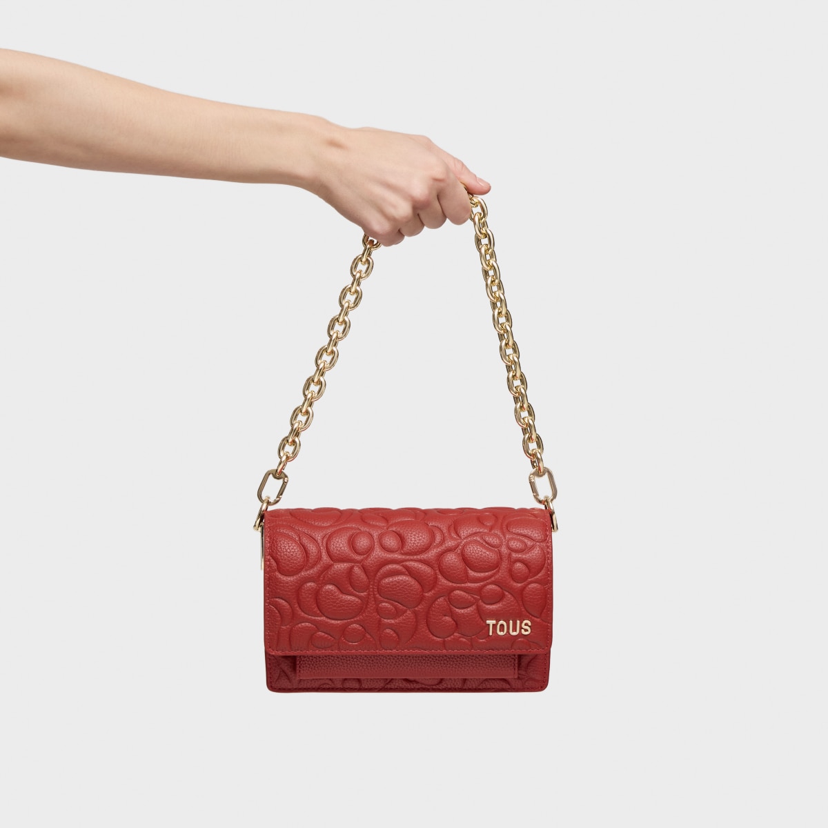 Small red leather Crossbody bag Audree TOUS Greta