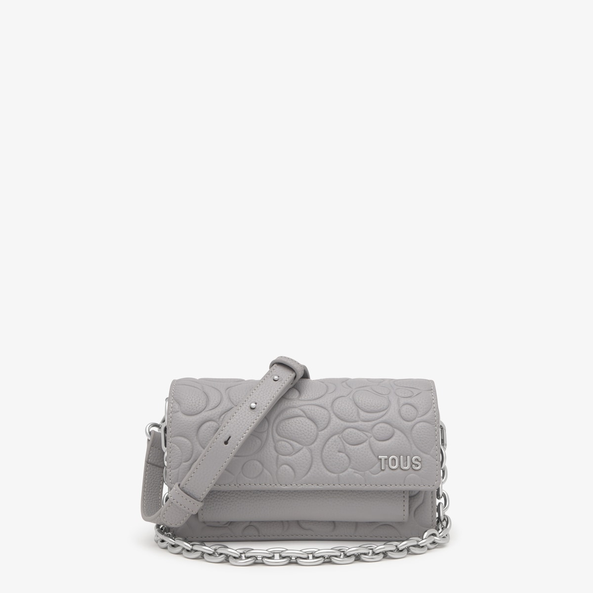 Small gray leather Crossbody bag Audree TOUS Greta | TOUS