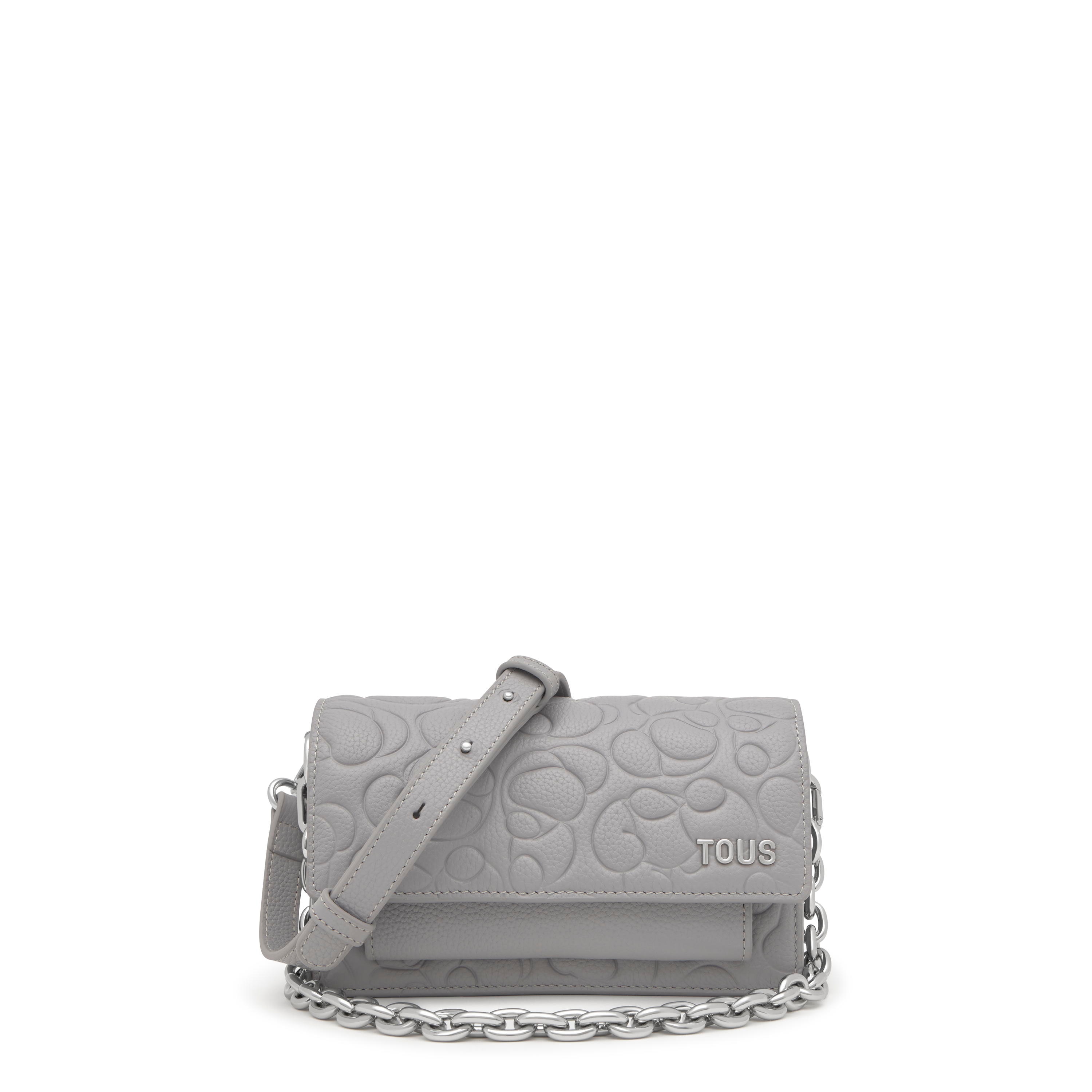Small gray leather Crossbody bag Audree TOUS Greta