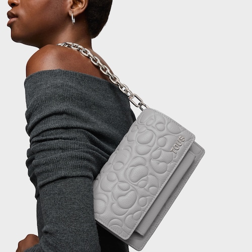Bandolera pequeña de piel gris Audree TOUS Greta
