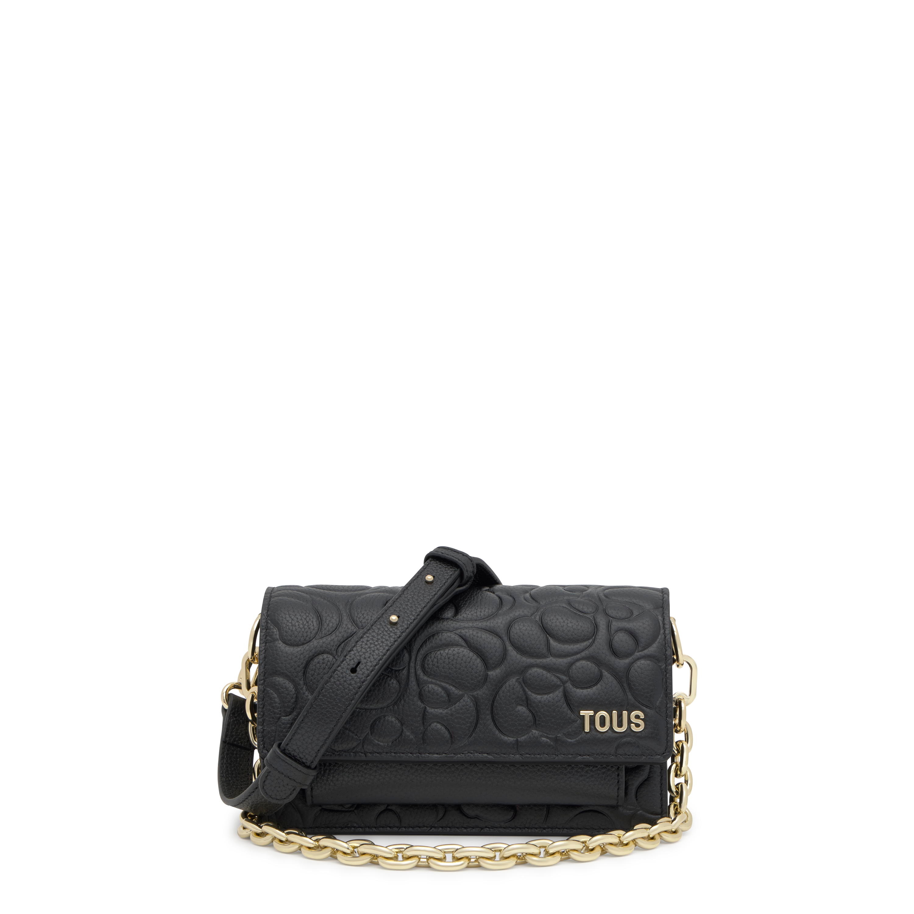 Small black leather Crossbody bag Audree TOUS Greta