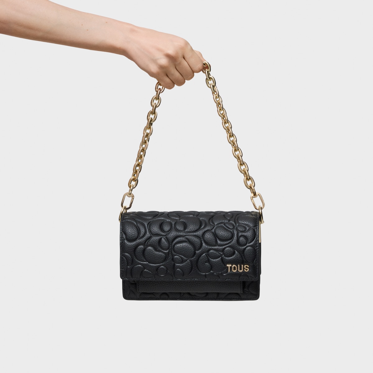 Small black leather Crossbody bag Audree TOUS Greta