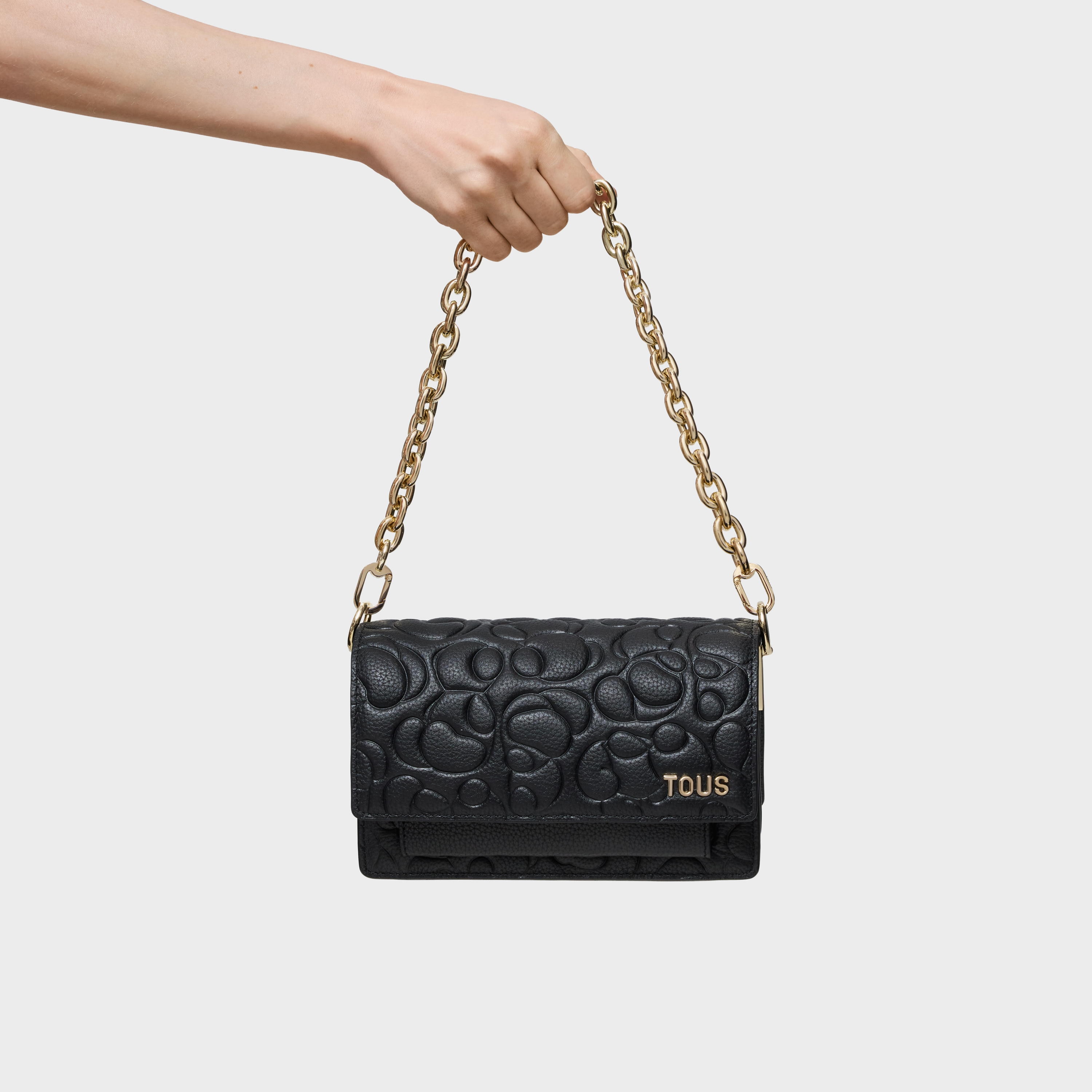 Small black leather Crossbody bag Audree TOUS Greta