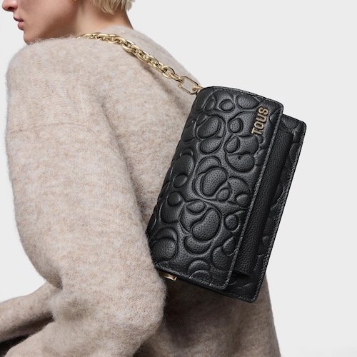 Bandolera pequeña de piel negra Audree TOUS Greta
