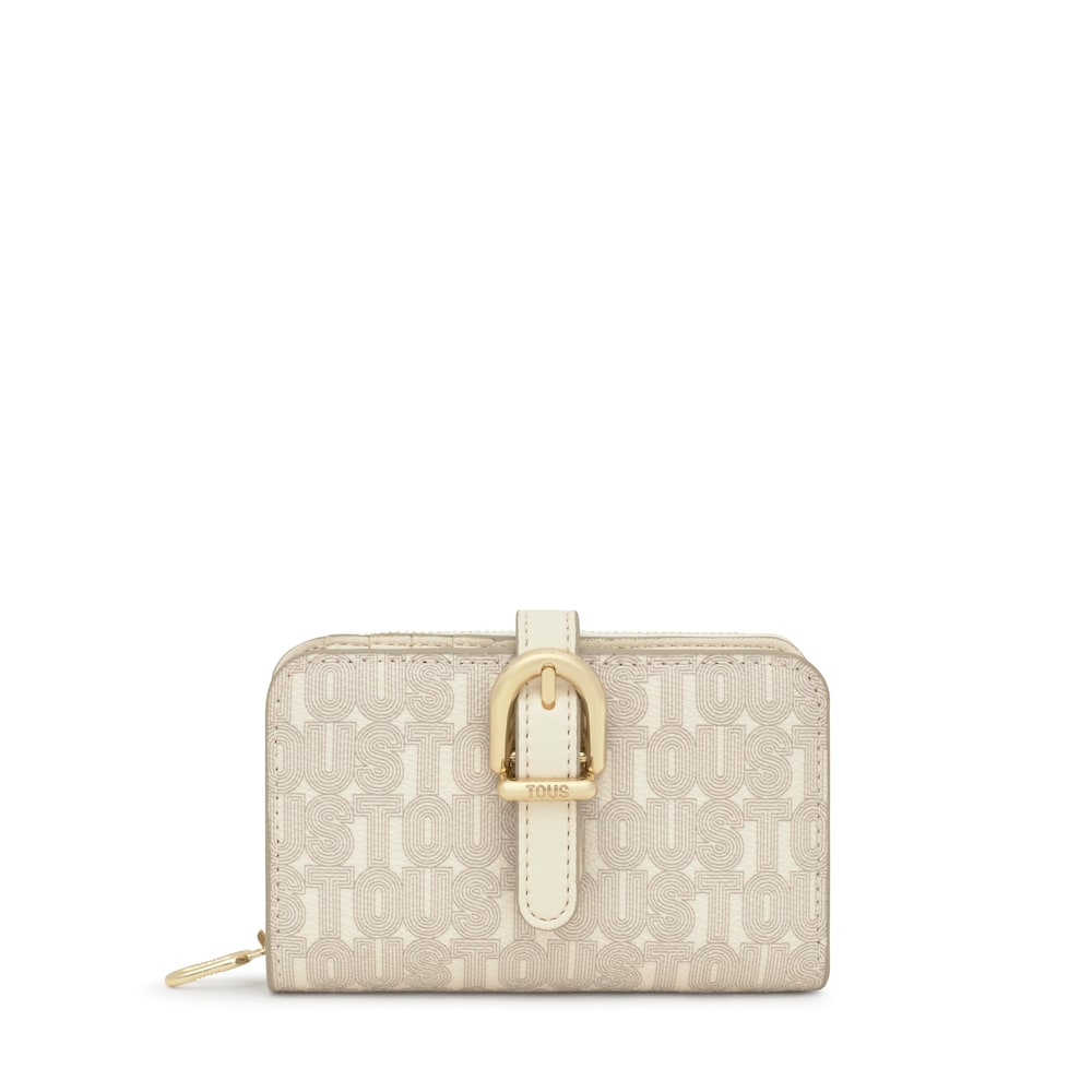Beige Wallet TOUS Buckles Silhouette