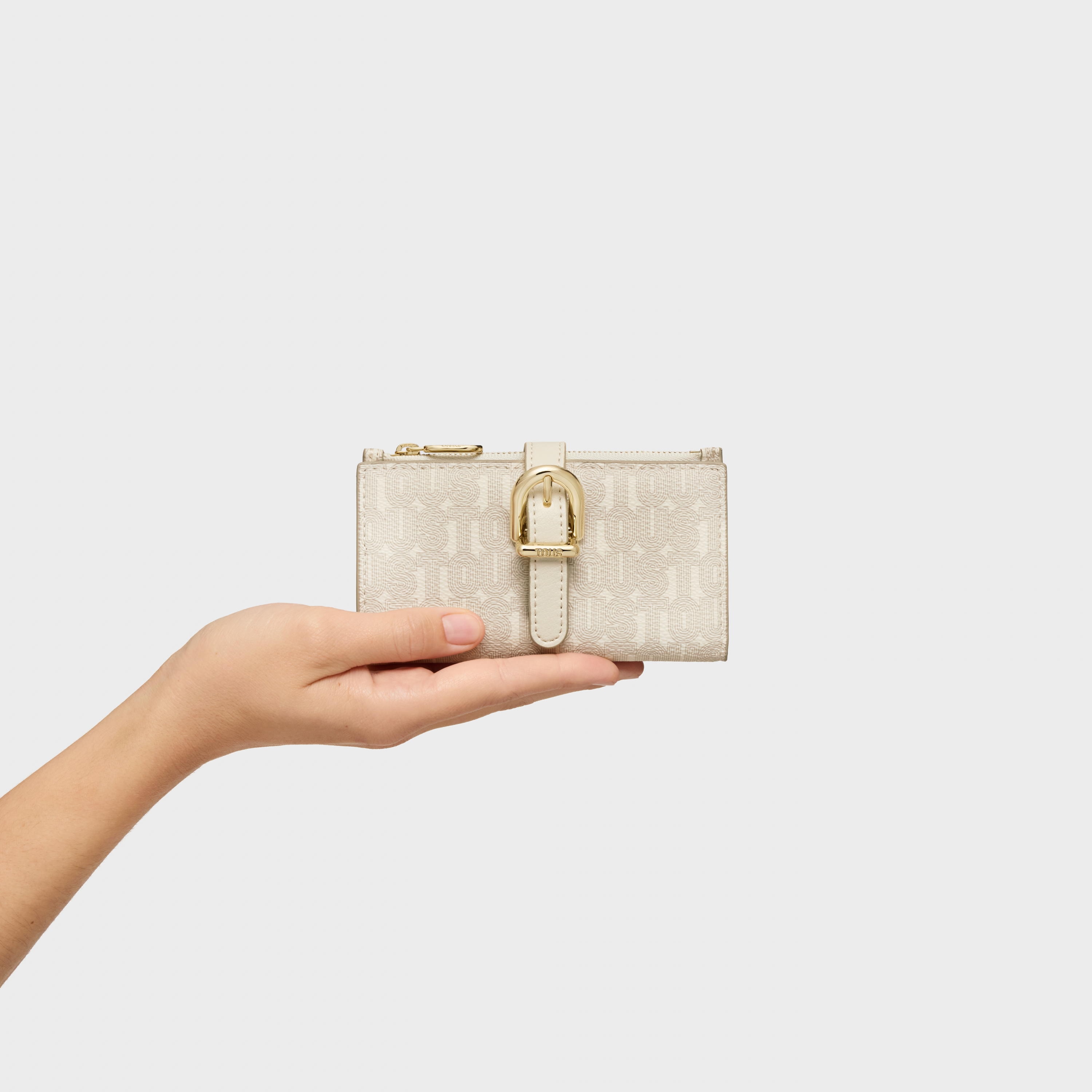 Beige Wallet TOUS Buckles Silhouette
