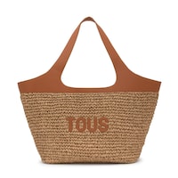 Large camel Tote bag TOUS Lirio Rafia