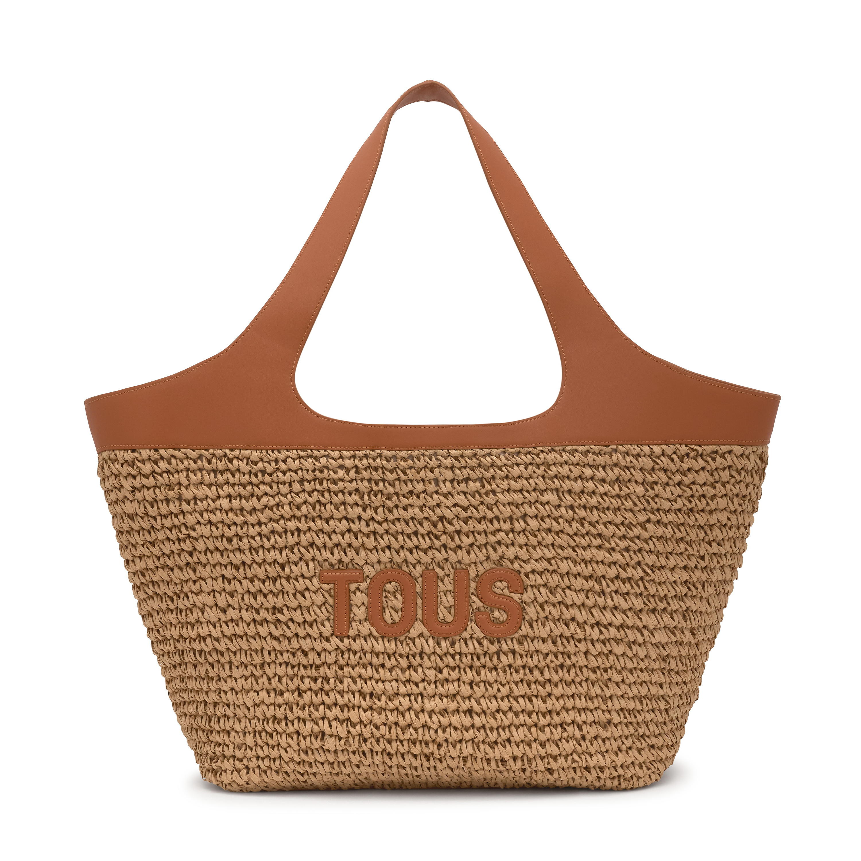 Large camel Tote bag TOUS Lirio Rafia
