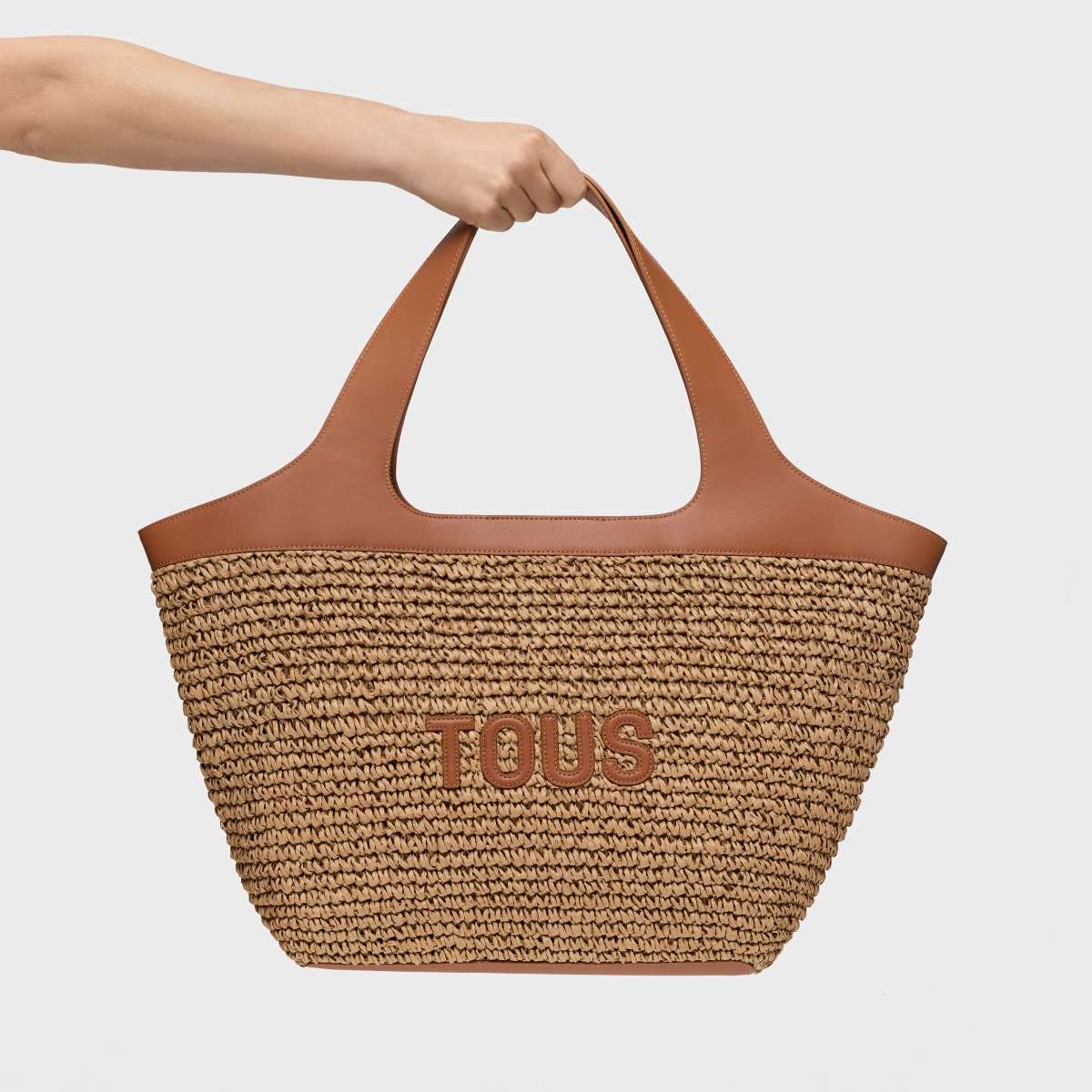 Large camel Tote bag TOUS Lirio Rafia