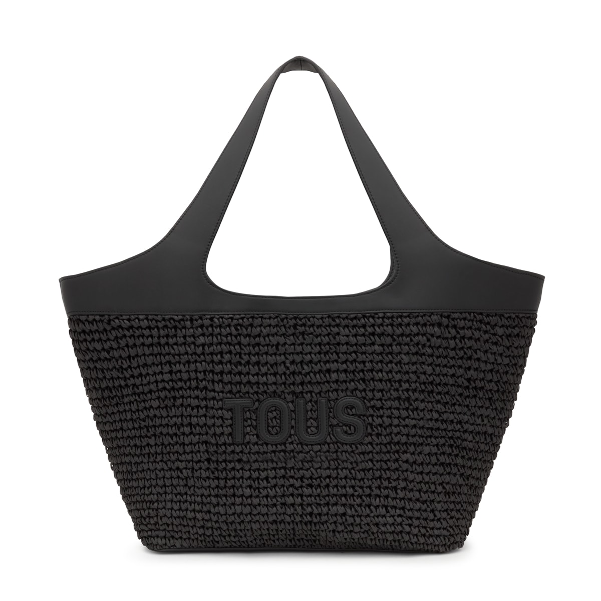Large black Tote bag TOUS Lirio Rafia