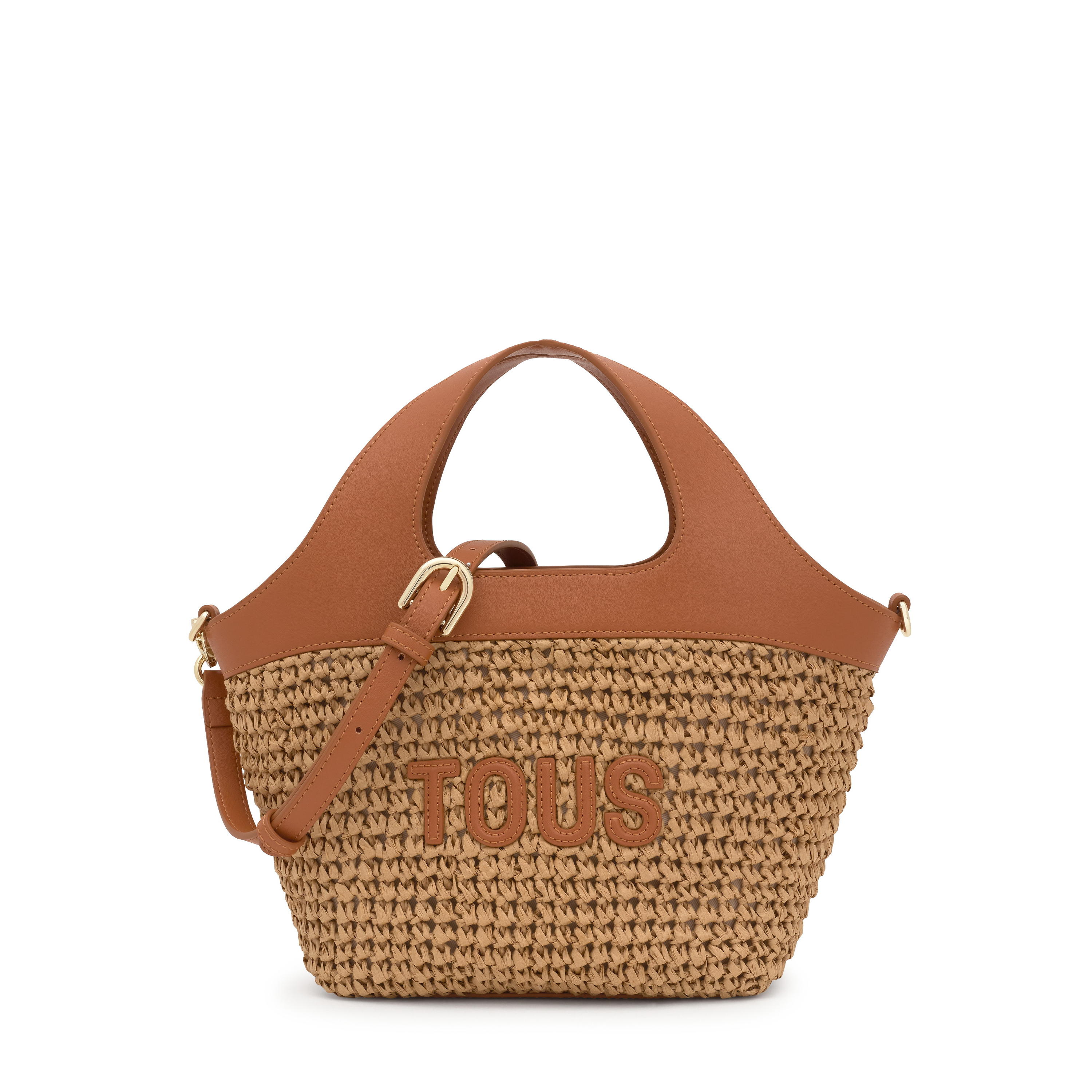 Medium camel Tote bag TOUS Lirio Rafia