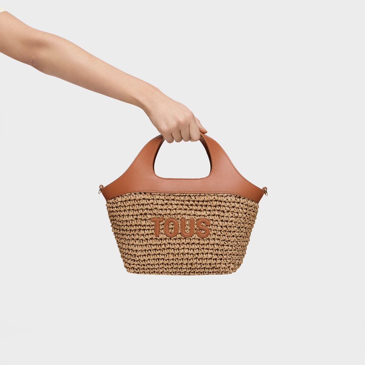 Medium camel Tote bag TOUS Lirio Rafia