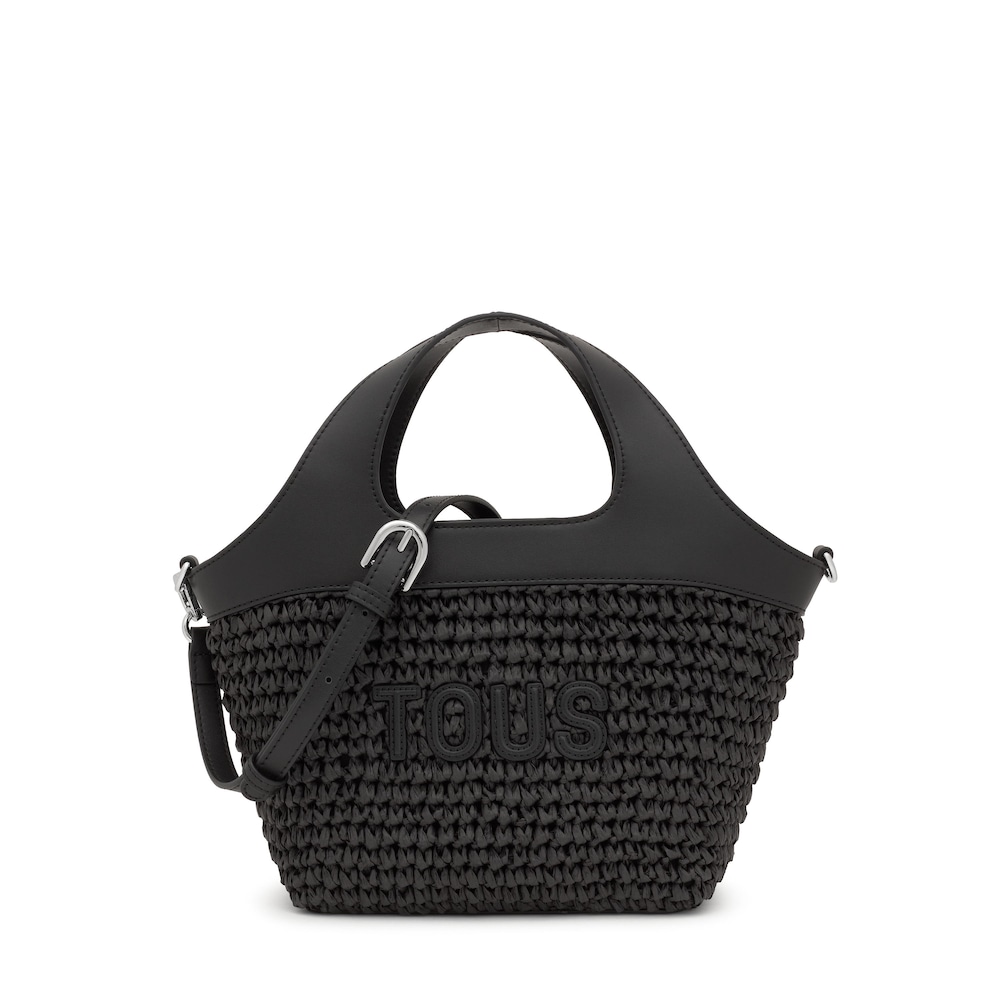 Medium black Tote bag TOUS Lirio Rafia