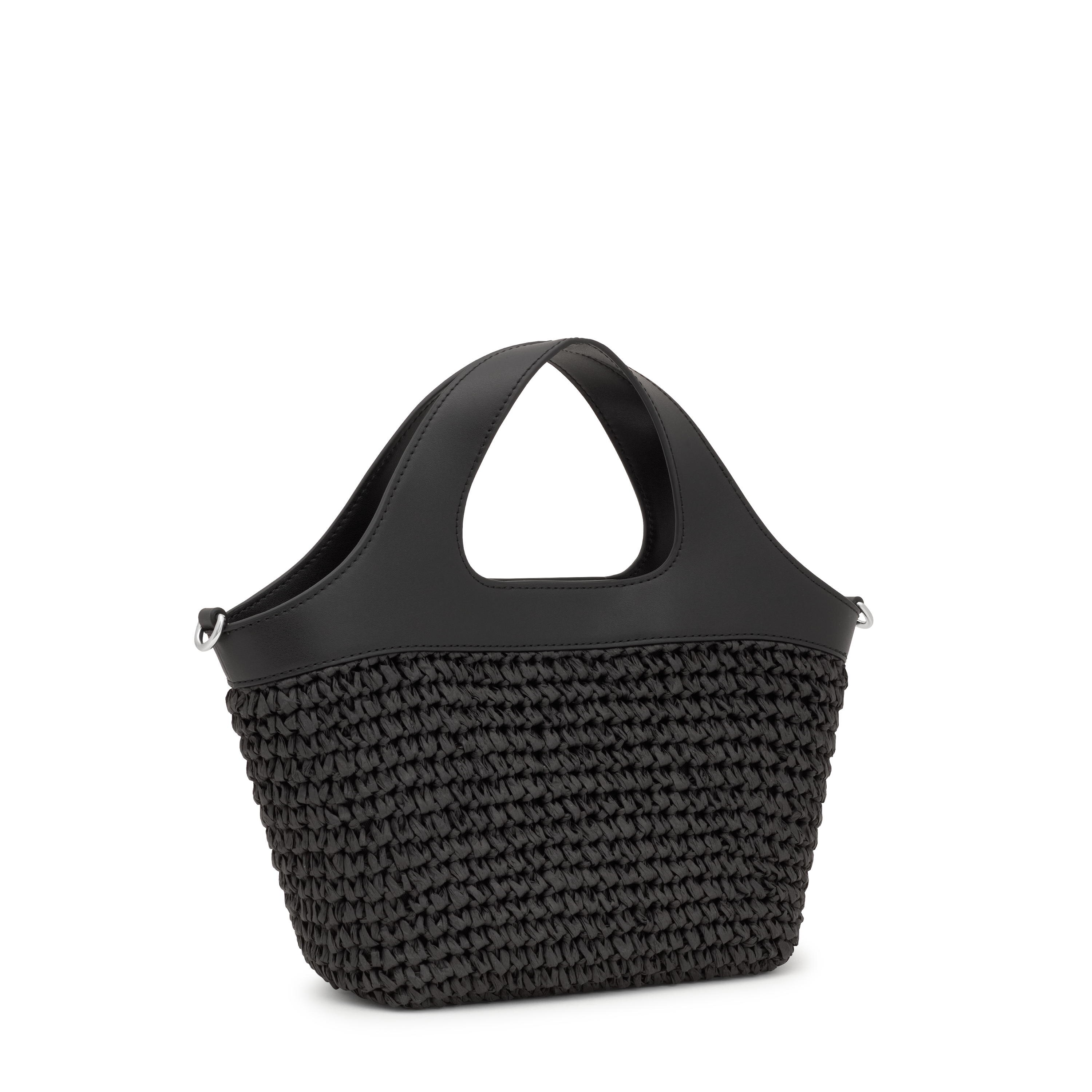 Medium black Tote bag TOUS Lirio Rafia