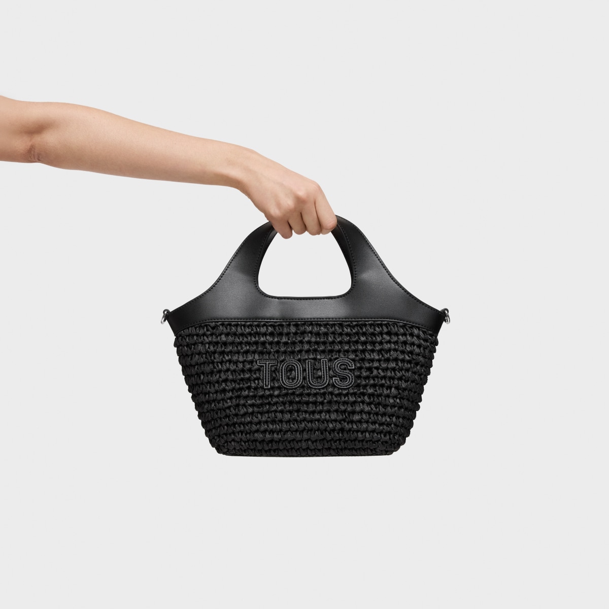 Medium black Tote bag TOUS Lirio Rafia