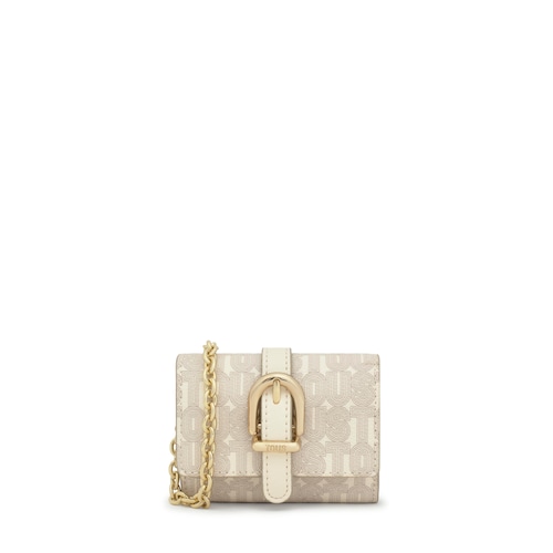 Monedero tarjetero colgante beige TOUS Buckles Silhouette