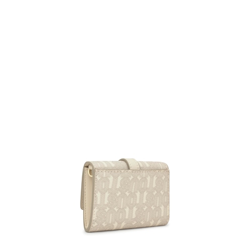 Monedero tarjetero colgante beige TOUS Buckles Silhouette