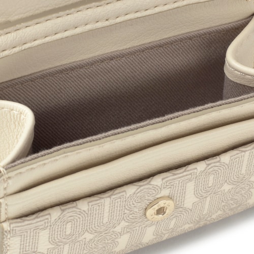 Monedero tarjetero colgante beige TOUS Buckles Silhouette